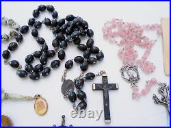 Vintage/antique Catholic Rosaries Crucifix Cross Medals Religious Relics