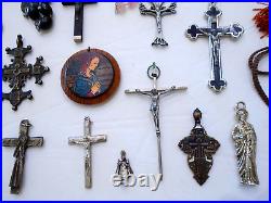 Vintage/antique Catholic Rosaries Crucifix Cross Medals Religious Relics