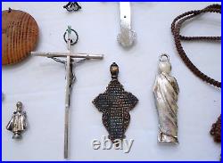 Vintage/antique Catholic Rosaries Crucifix Cross Medals Religious Relics