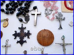 Vintage/antique Catholic Rosaries Crucifix Cross Medals Religious Relics