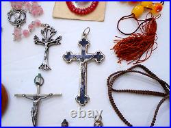 Vintage/antique Catholic Rosaries Crucifix Cross Medals Religious Relics