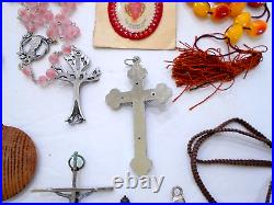 Vintage/antique Catholic Rosaries Crucifix Cross Medals Religious Relics