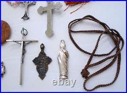 Vintage/antique Catholic Rosaries Crucifix Cross Medals Religious Relics