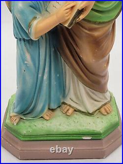 Vintage antique rare st anne de beaupre chalkware 16'' statue religious CS120