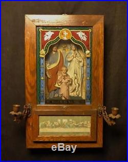 Vintage antique religious catholic Candle Box home genuflection reliquary