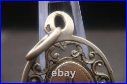 Virgin Mary Lourdes Apparition Antique Silver Religious Beautiful Medal Pendant