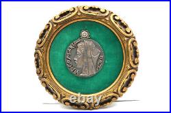 Virgo Maria, Saint Virgin Mary. Medal by Py. French Antique Religious Framed