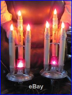 Vtg Antique Funeral Mortuary Church Religious Electrified Candelabra Sconces