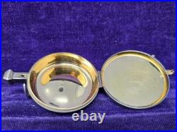 Vtg Antique Religious Sterling Silver Communion Wafer Pyx Host Box IHS Priest