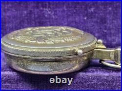 Vtg Antique Religious Sterling Silver Communion Wafer Pyx Host Box IHS Priest