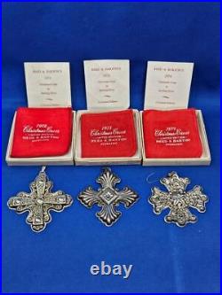 Vtg Lot 11 Reed & Barton Ornaments 9 Sterling Cross & 2 Silver Plate Star Scroll