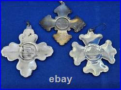 Vtg Lot 11 Reed & Barton Ornaments 9 Sterling Cross & 2 Silver Plate Star Scroll