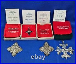 Vtg Lot 11 Reed & Barton Ornaments 9 Sterling Cross & 2 Silver Plate Star Scroll