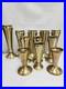 Vtg-Superb-Set-11-Altar-Religious-Flower-Vases-All-Brass-Church-Chapel-Antique-01-eesu